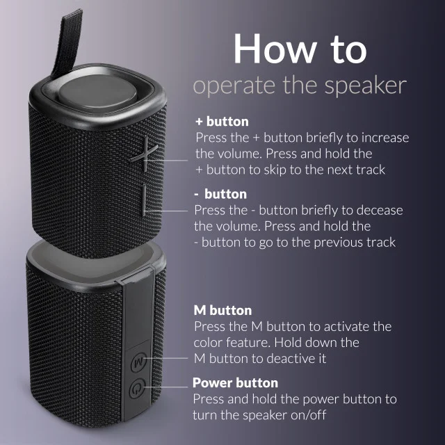 Mobilize 2-in-1 True Wireless Stereo Speaker Bluetooth 5.3 Zwart afbeelding 3