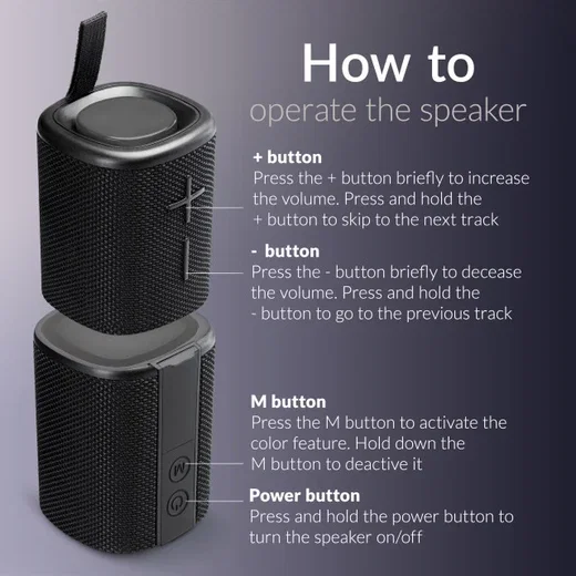 Mobilize 2-in-1 True Wireless Stereo Speaker Bluetooth 5.3 Zwart afbeelding 3