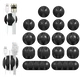 16 Pack Zelfklevende Plakbare Kabelclips Kabelklemmen Zwart afbeelding 1