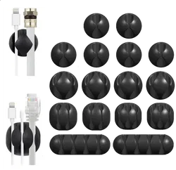 16 Pack Zelfklevende Plakbare Kabelclips Kabelklemmen Zwart afbeelding