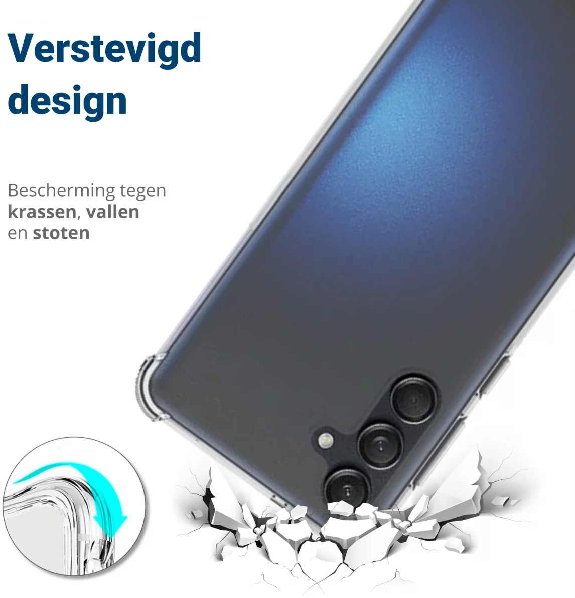 Samsung Galaxy M55 Hoesje Schokbestendig en Dun TPU Back Cover Transparant afbeelding 2