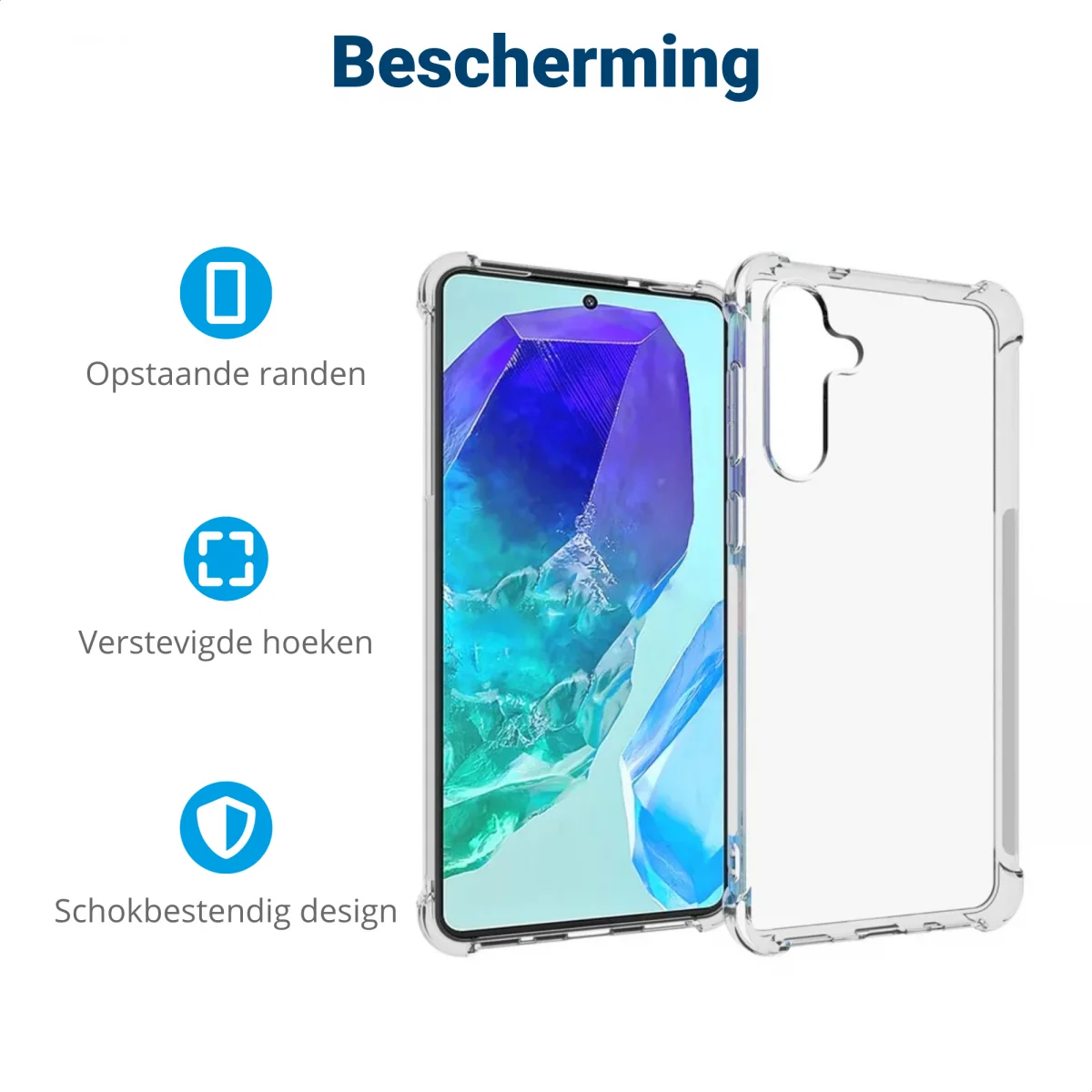 Samsung Galaxy M55 Hoesje Schokbestendig en Dun TPU Back Cover Transparant afbeelding 4