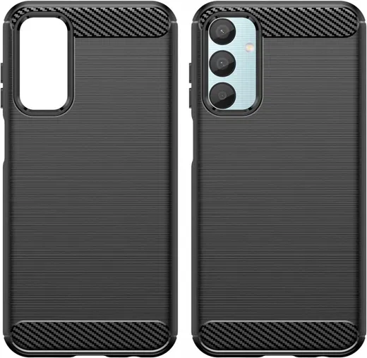 Samsung Galaxy M55 Hoesje Geborsteld TPU Flexibele Back Cover Zwart afbeelding 2