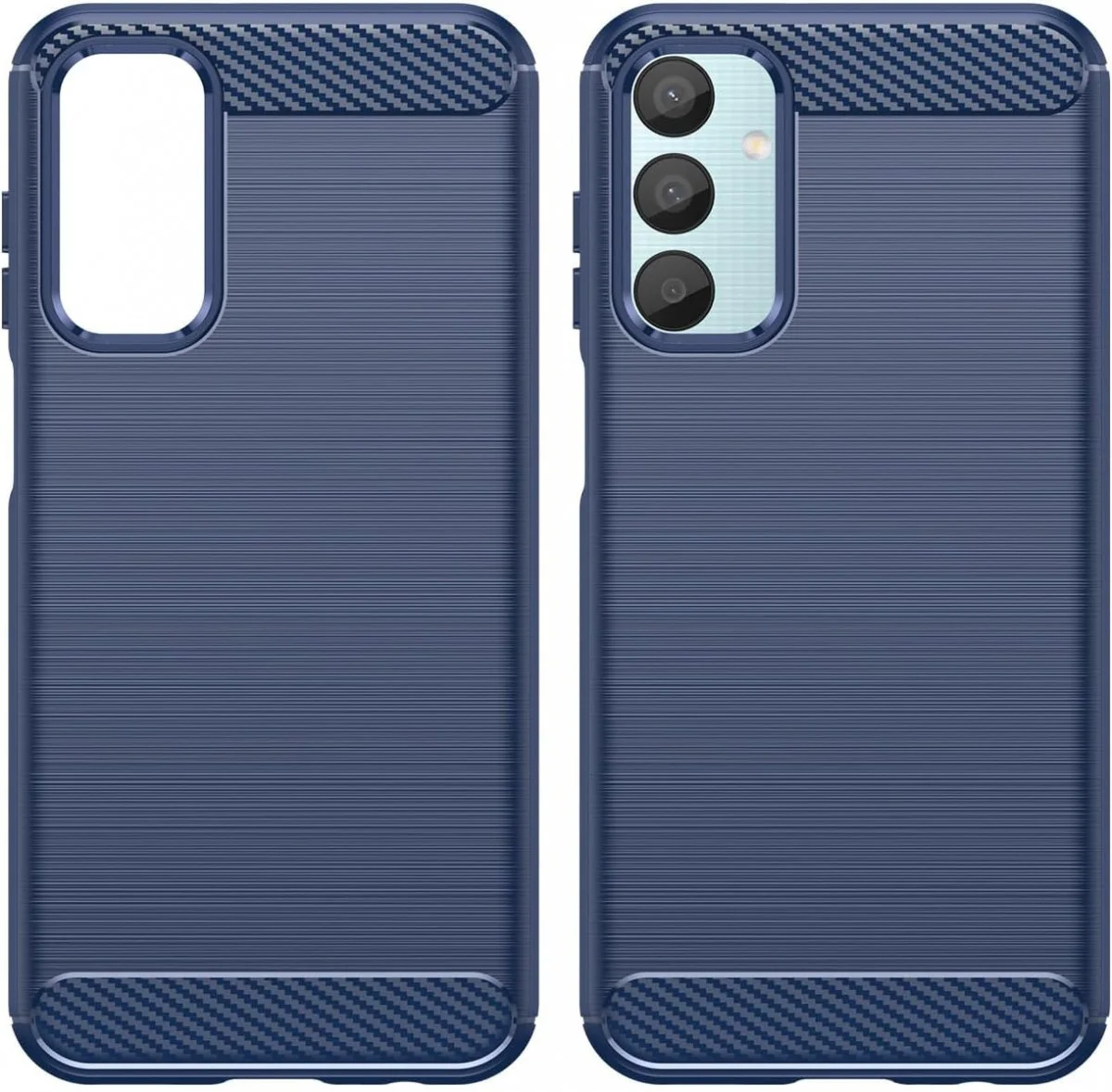Samsung Galaxy M55 Hoesje Geborsteld TPU Flexibele Back Cover Blauw afbeelding 2