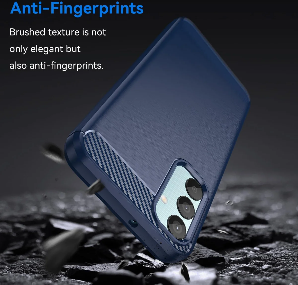 Samsung Galaxy M55 Hoesje Geborsteld TPU Flexibele Back Cover Blauw afbeelding 4