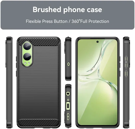 OnePlus Nord CE 4 Lite Hoesje Geborsteld TPU Flexibele Back Cover Zwart afbeelding 8