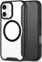 Apple iPhone 16 Hoesje met MagSafe Book Case Transparant / Zwart