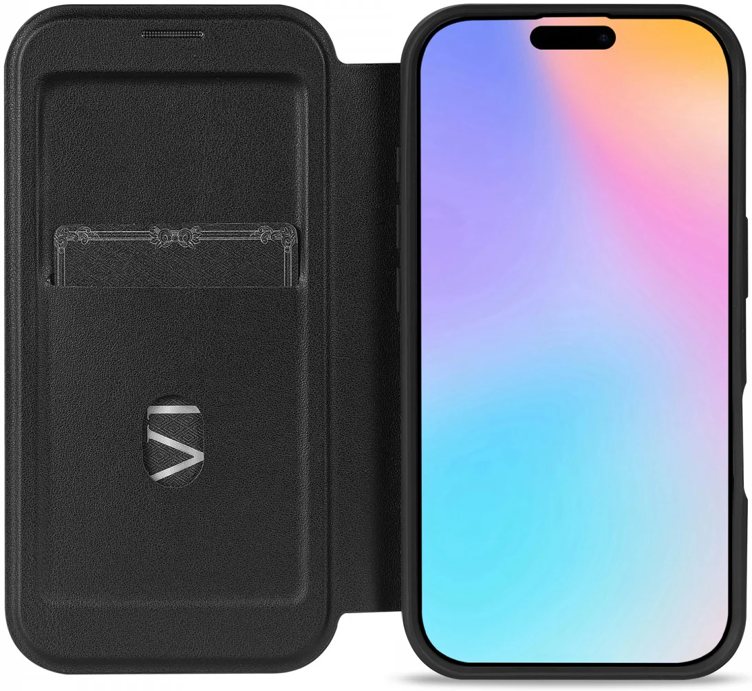 Apple iPhone 16 Hoesje met MagSafe Book Case Transparant / Zwart afbeelding 8
