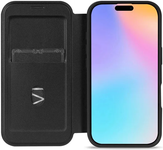 Apple iPhone 16 Hoesje met MagSafe Book Case Transparant / Zwart afbeelding 8