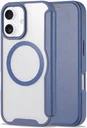Apple iPhone 16 Hoesje met MagSafe Book Case Transparant / Blauw