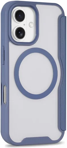 Apple iPhone 16 Hoesje met MagSafe Book Case Transparant / Blauw afbeelding 10