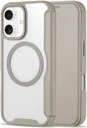 Apple iPhone 16 Hoesje met MagSafe Book Case Transparant / Beige