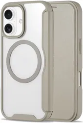 Apple iPhone 16 Hoesje met MagSafe Book Case Transparant / Beige afbeelding
