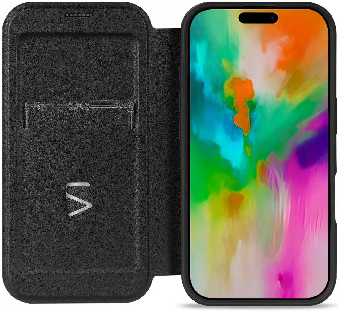 Apple iPhone 16 Pro Hoesje met MagSafe Book Case Transparant / Zwart afbeelding 9