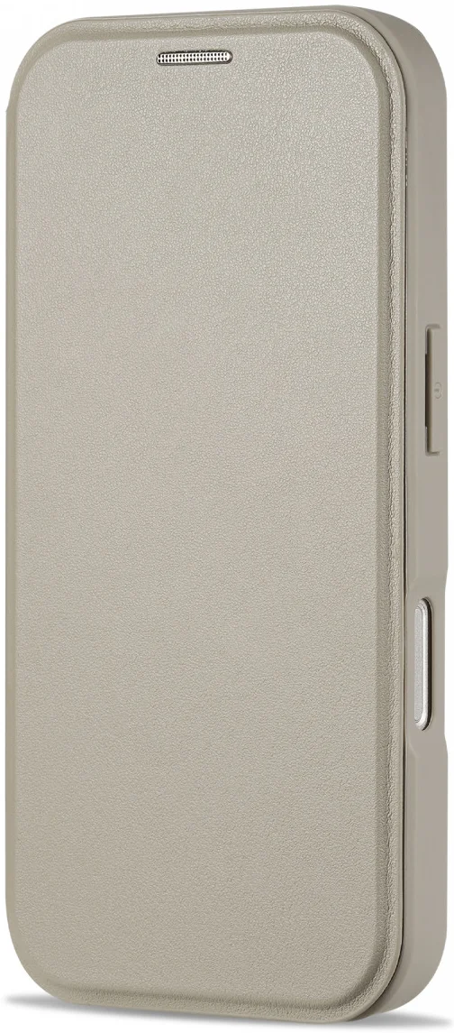 Apple iPhone 16 Pro Hoesje met MagSafe Book Case Transparant / Beige afbeelding 13