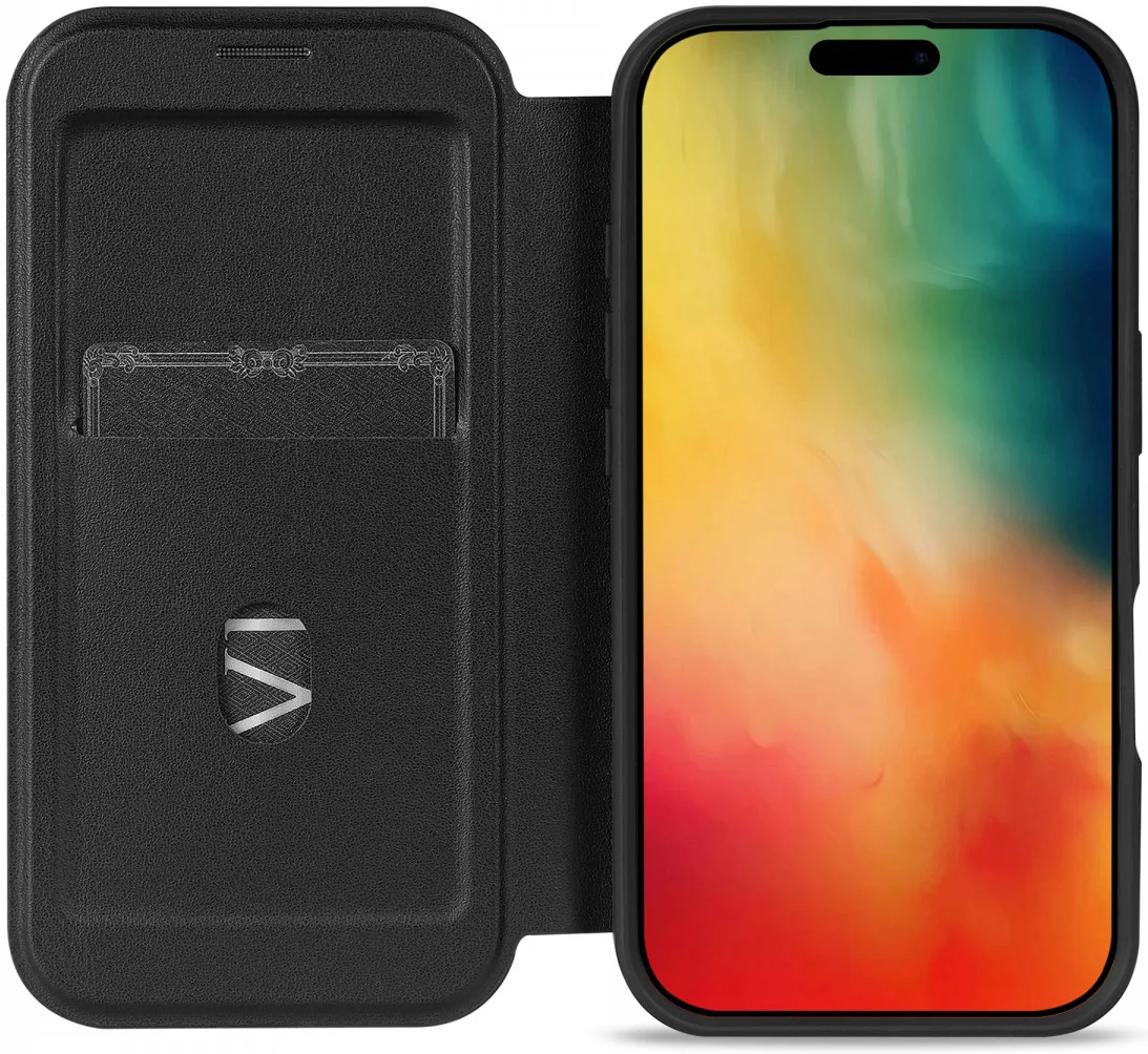 Apple iPhone 16 Plus Hoesje met MagSafe Book Case Transparant / Zwart afbeelding 3