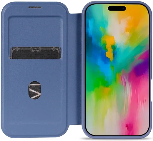 Apple iPhone 16 Pro Max Hoesje met MagSafe Book Case Transparant / Blauw afbeelding 3