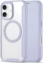 Apple iPhone 16 Hoesje met MagSafe Book Case Transparant / Paars