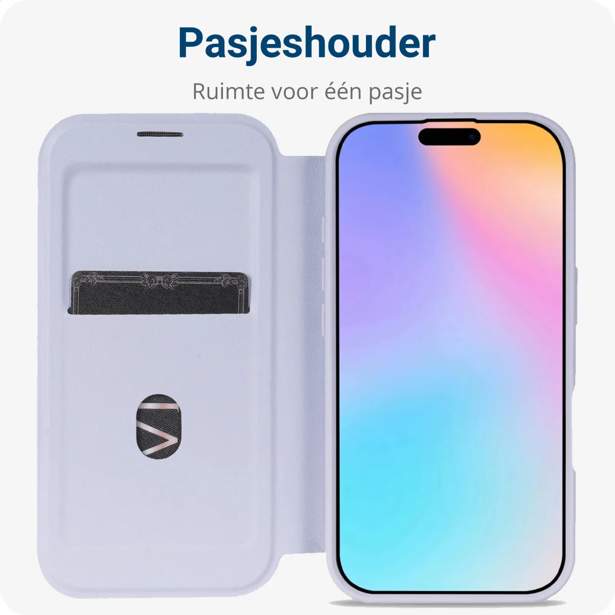 Apple iPhone 16 Hoesje met MagSafe Book Case Transparant / Paars afbeelding 5