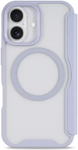 Apple iPhone 16 Hoesje met MagSafe Book Case Transparant / Paars afbeelding 6