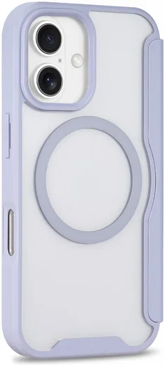 Apple iPhone 16 Hoesje met MagSafe Book Case Transparant / Paars afbeelding 10