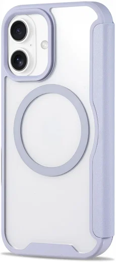 Apple iPhone 16 Hoesje met MagSafe Book Case Transparant / Paars afbeelding 12
