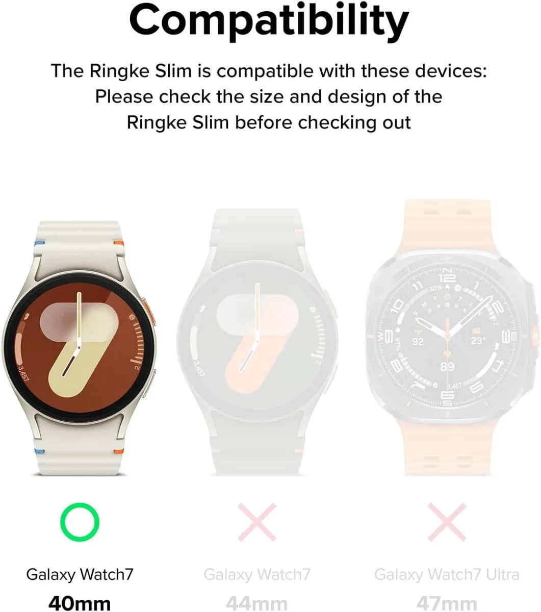 Ringke Slim Hoesje + Tempered Glass - Samsung Galaxy Watch 7 40MM - Transparant afbeelding 2
