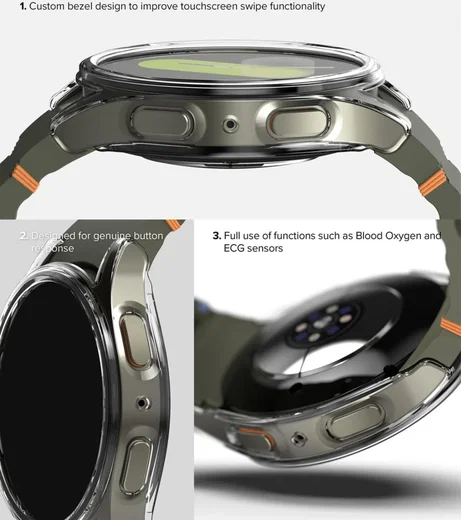Ringke Slim Hoesje + Tempered Glass - Samsung Galaxy Watch 7 40MM - Transparant afbeelding 9
