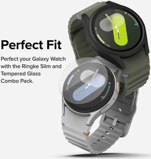 Ringke Slim Hoesje + Tempered Glass - Samsung Galaxy Watch 7 40MM - Matte Zwart afbeelding 4