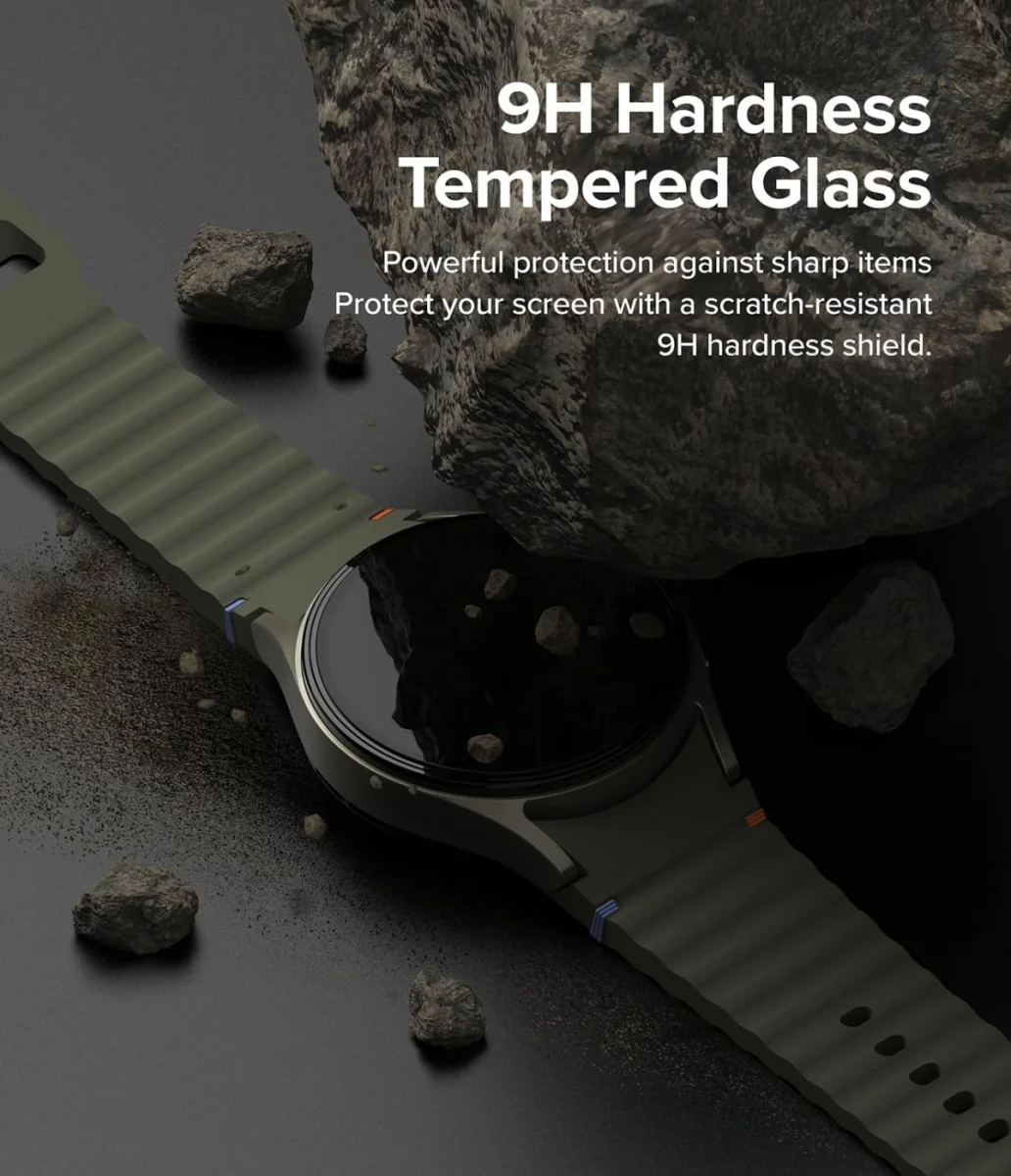 Ringke Slim Hoesje + Tempered Glass - Samsung Galaxy Watch 7 40MM - Matte Zwart afbeelding 6