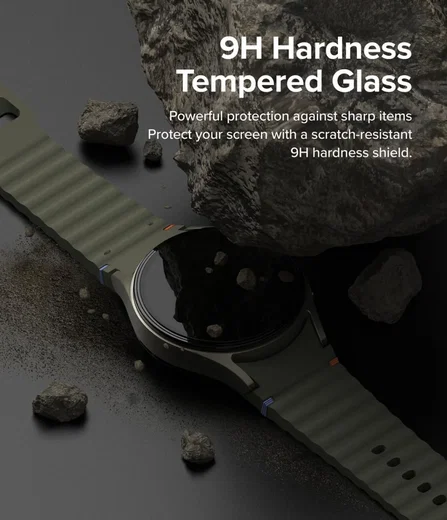 Ringke Slim Hoesje + Tempered Glass - Samsung Galaxy Watch 7 40MM - Matte Zwart afbeelding 6