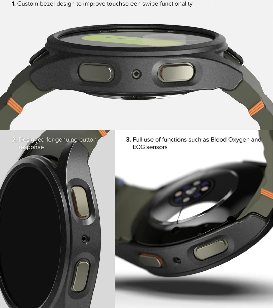 Ringke Slim Hoesje + Tempered Glass - Samsung Galaxy Watch 7 40MM - Zwart afbeelding 9