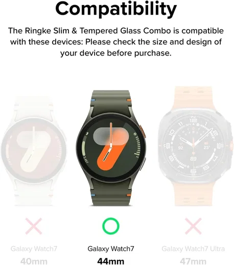 Ringke Slim Hoesje + Tempered Glass - Samsung Galaxy Watch 7 44MM - Transparant afbeelding 2