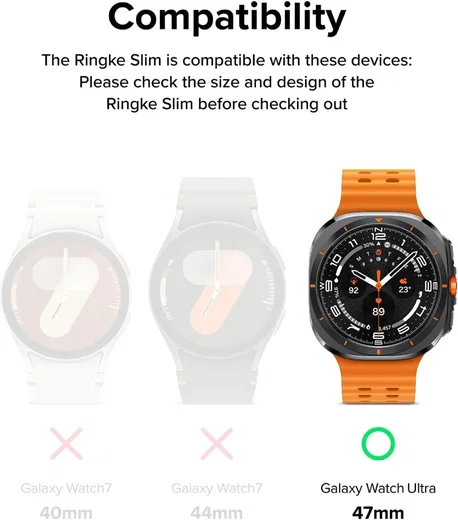 Ringke Slim Hoesje + Tempered Glass - Samsung Galaxy Watch Ultra - Transparant afbeelding 2