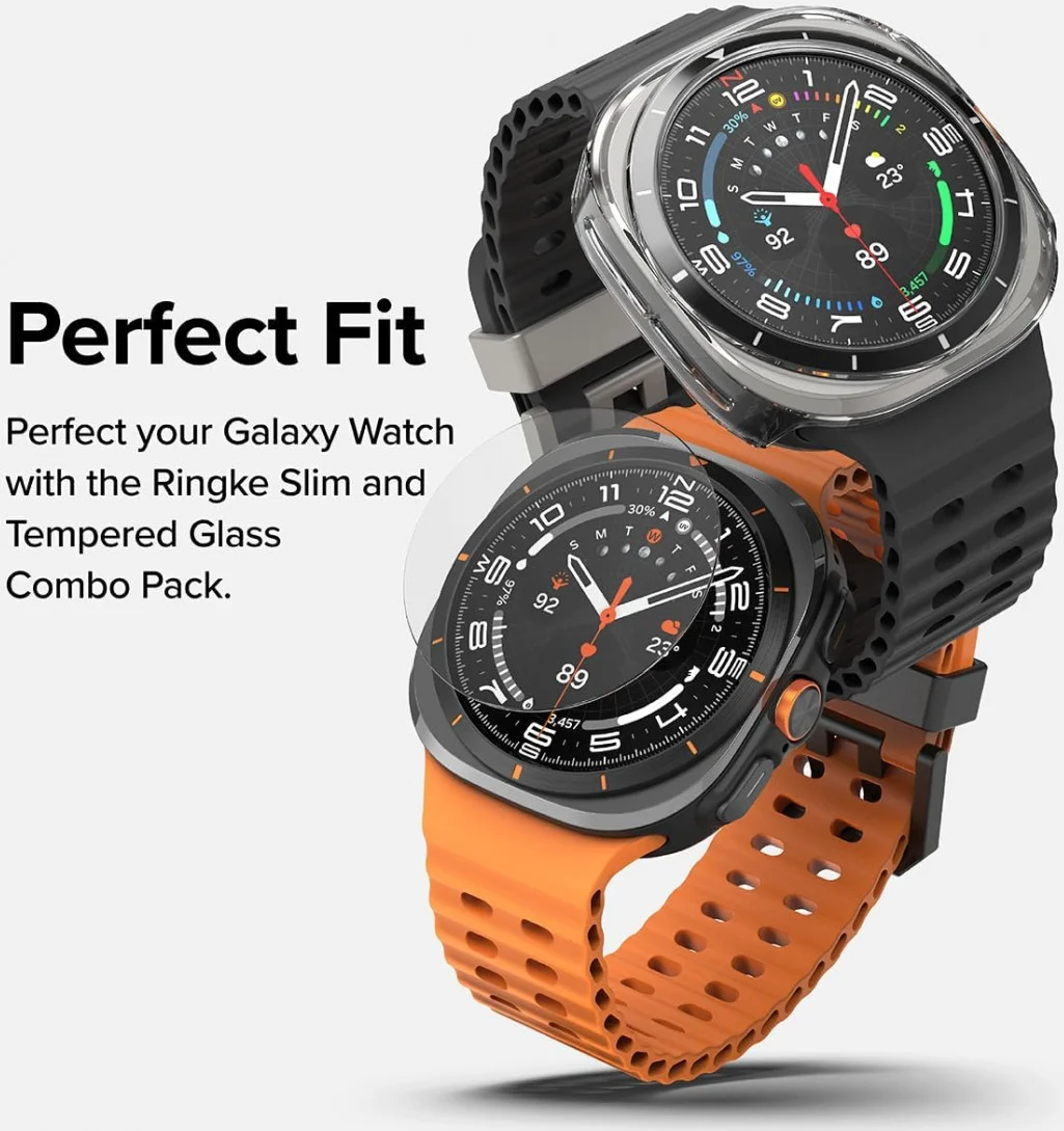 Ringke Slim Hoesje + Tempered Glass - Samsung Galaxy Watch Ultra - Transparant afbeelding 4