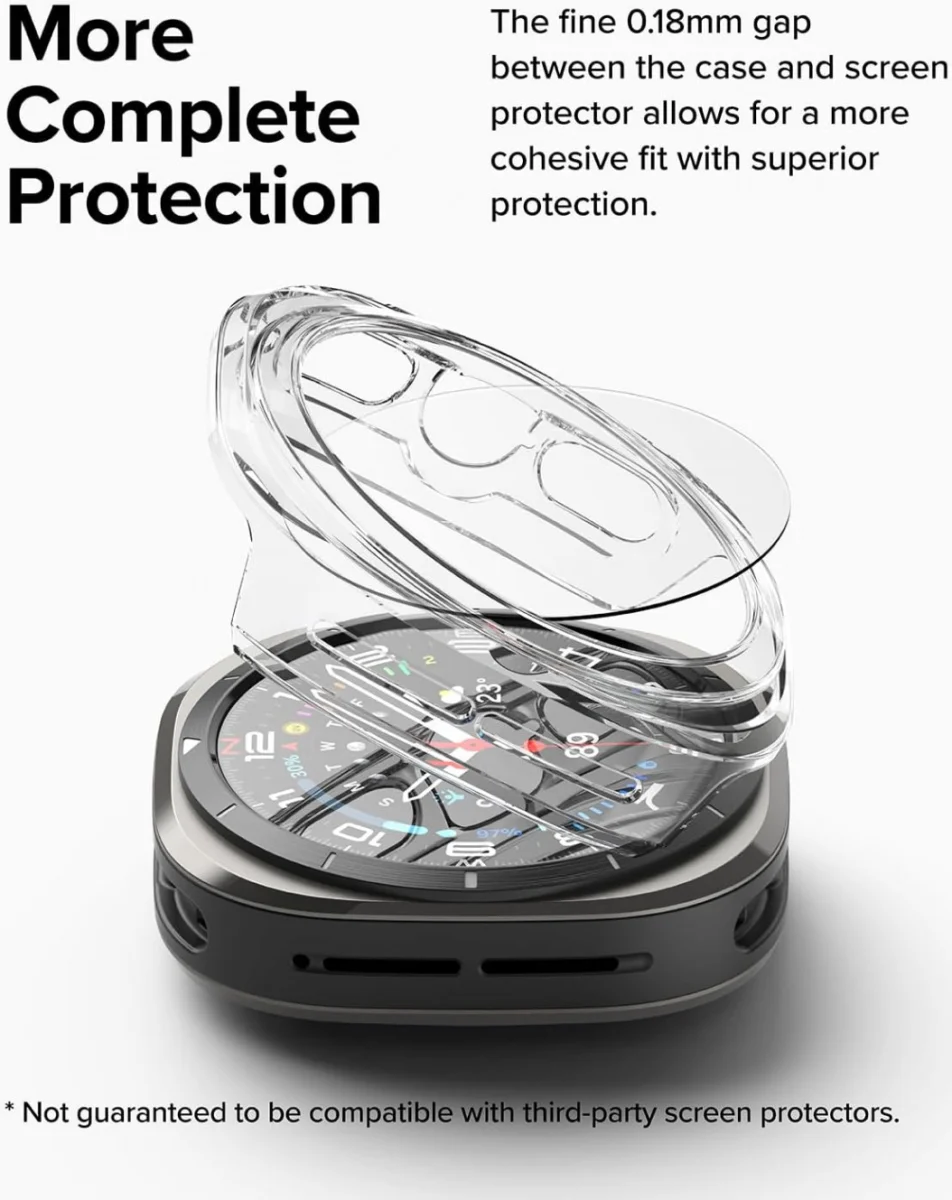 Ringke Slim Hoesje + Tempered Glass - Samsung Galaxy Watch Ultra - Transparant afbeelding 5