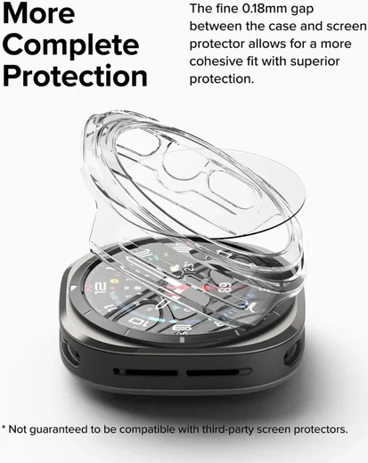 Ringke Slim Hoesje + Tempered Glass - Samsung Galaxy Watch Ultra - Transparant afbeelding 5