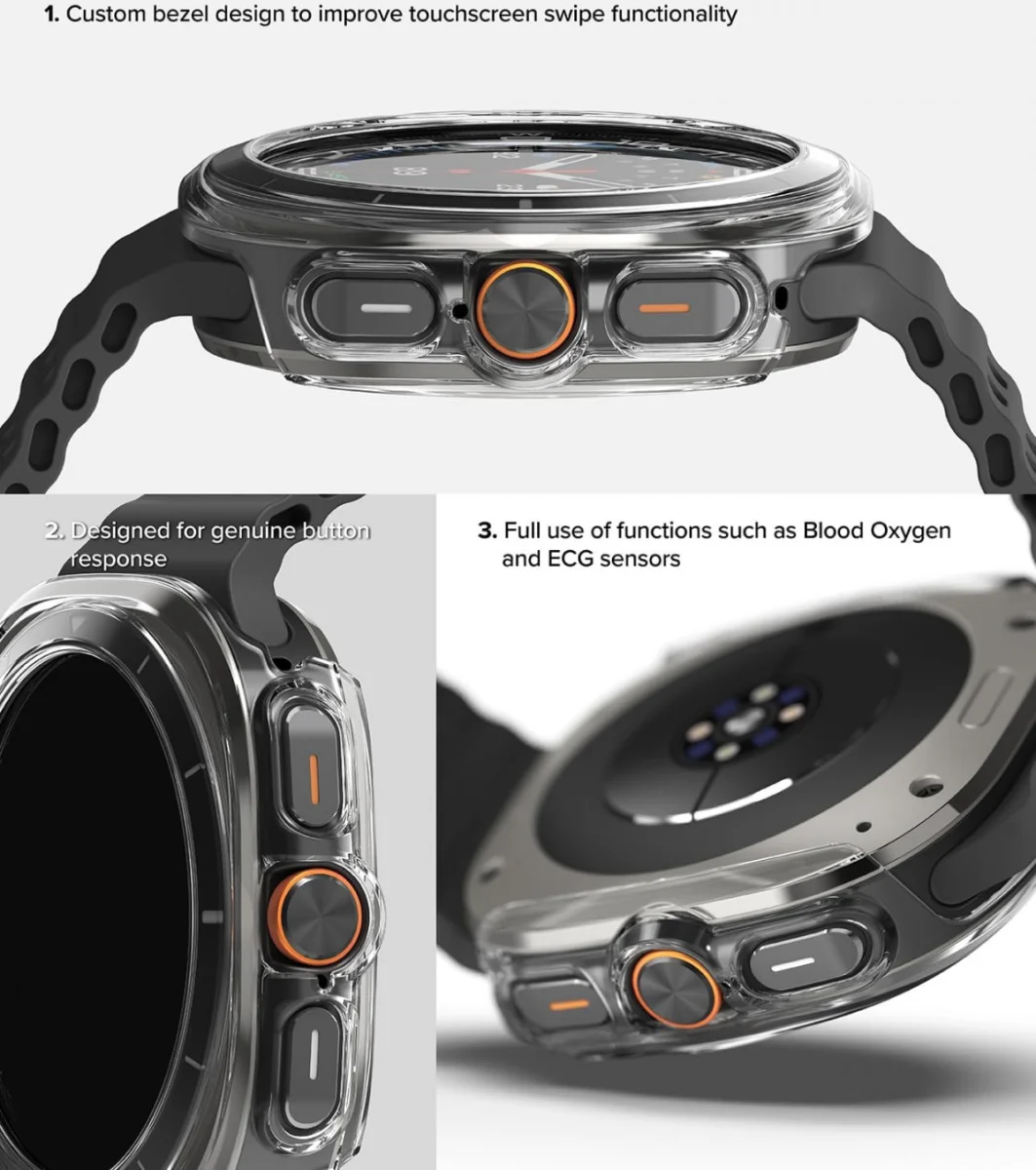 Ringke Slim Hoesje + Tempered Glass - Samsung Galaxy Watch Ultra - Transparant afbeelding 9