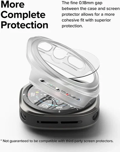Ringke Slim Hoesje + Tempered Glass - Samsung Galaxy Watch Ultra - Matte Clear afbeelding 5