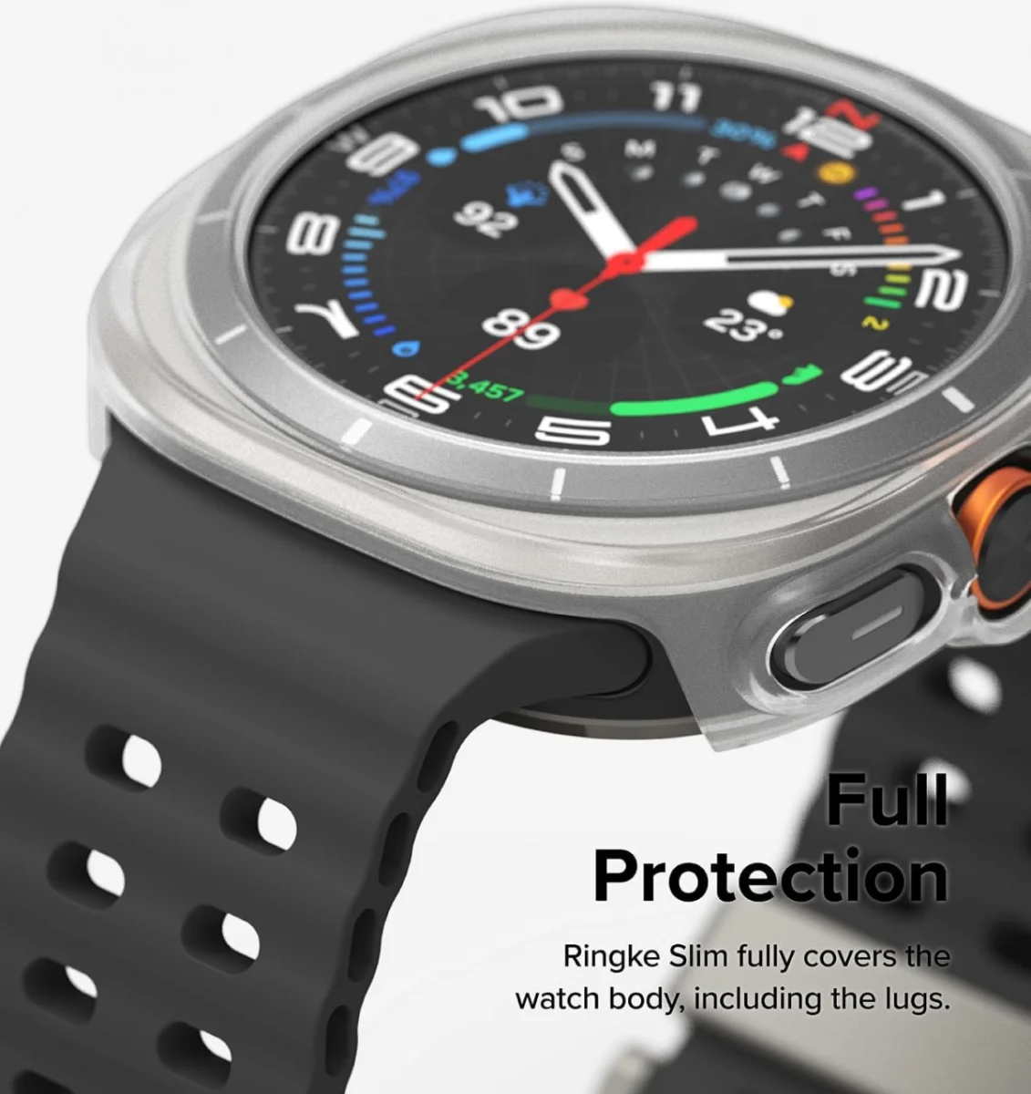 Ringke Slim Hoesje + Tempered Glass - Samsung Galaxy Watch Ultra - Matte Clear afbeelding 7
