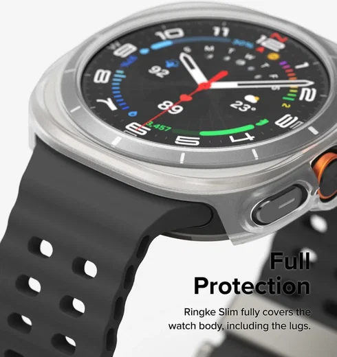 Ringke Slim Hoesje + Tempered Glass - Samsung Galaxy Watch Ultra - Matte Clear afbeelding 7