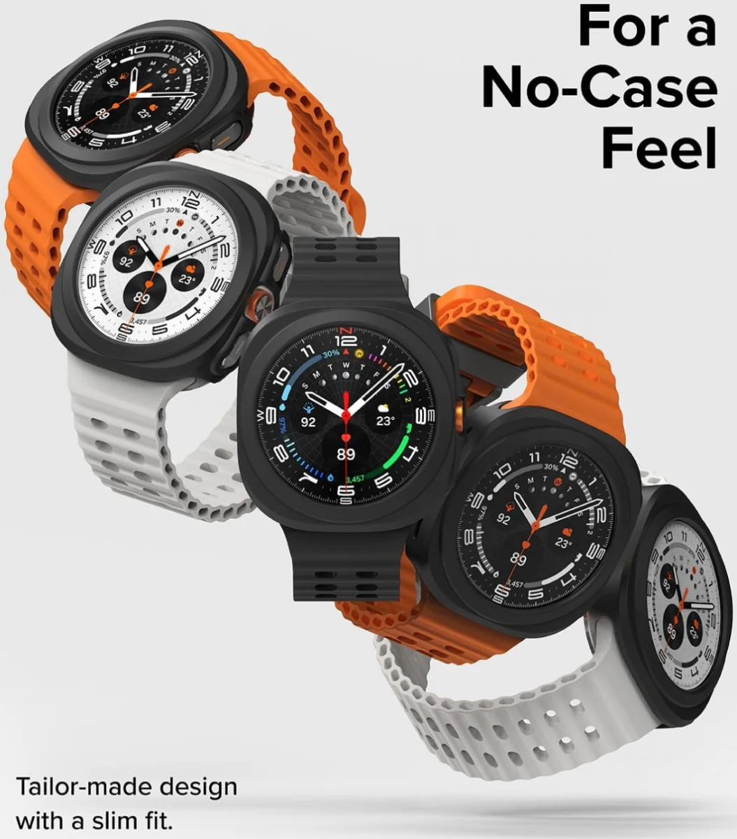 Ringke Slim Hoesje + Tempered Glass - Samsung Galaxy Watch Ultra - Matte Zwart afbeelding 6