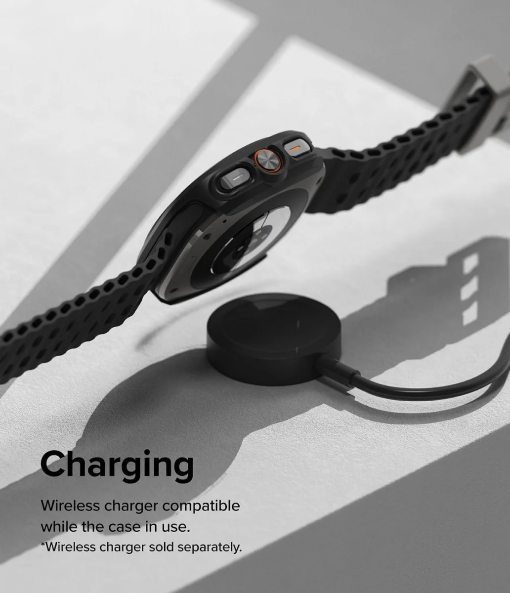 Ringke Slim Hoesje + Tempered Glass - Samsung Galaxy Watch Ultra - Matte Zwart afbeelding 10