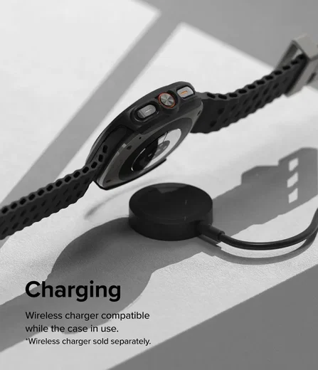 Ringke Slim Hoesje + Tempered Glass - Samsung Galaxy Watch Ultra - Matte Zwart afbeelding 10