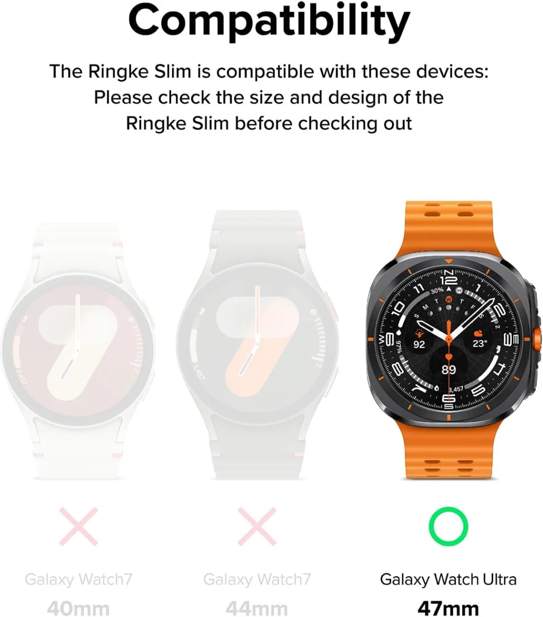 Ringke Slim Hoesje + Tempered Glass - Samsung Galaxy Watch Ultra - Zwart afbeelding 2