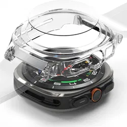 Ringke Slim Extend Hoesje + Tempered Glass - Samsung Watch Ultra - Transparant afbeelding