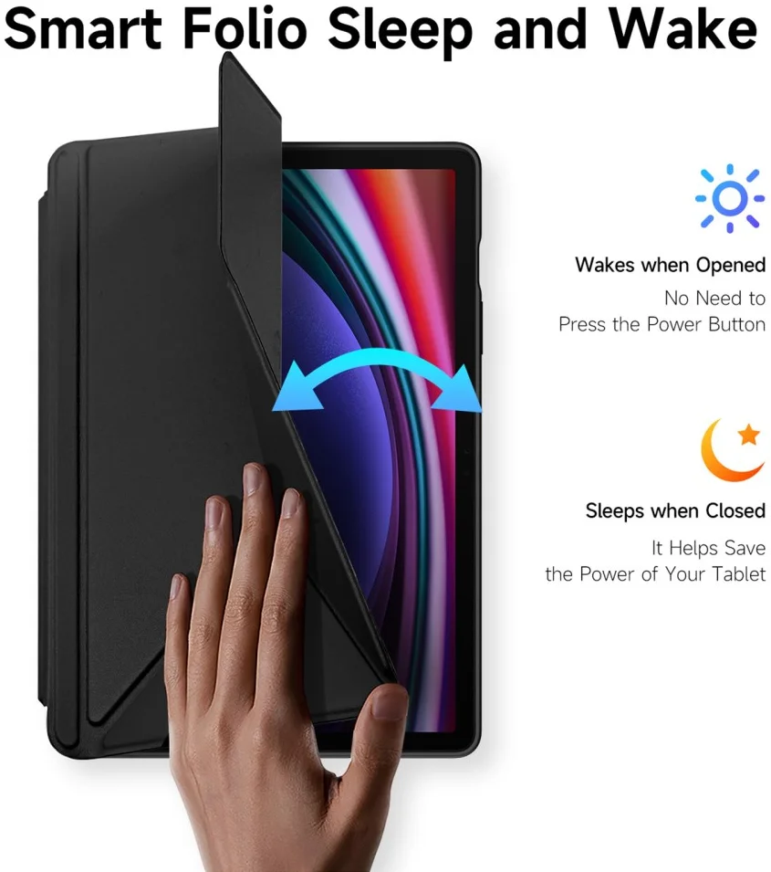 Dux Ducis Magi Samsung Tab S10 Lite / S10 FE S9 (FE) Hoes V-Fold Book Case Zwart afbeelding 3