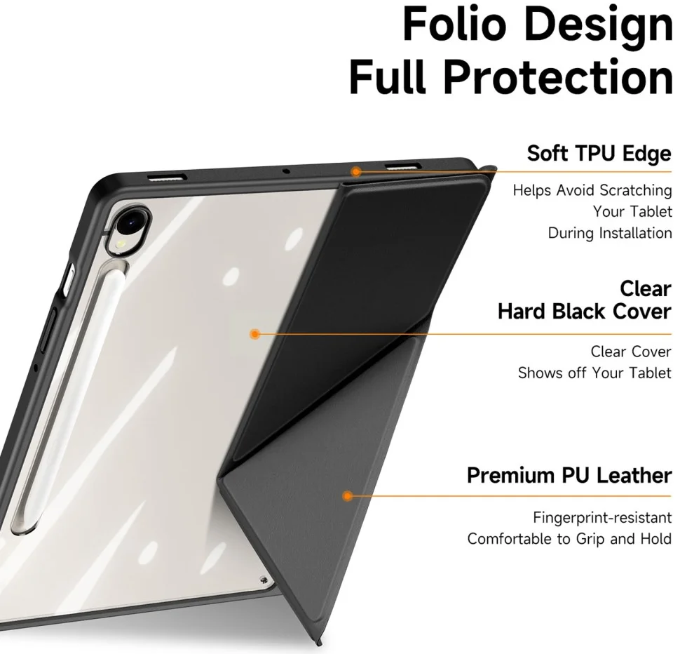 Dux Ducis Magi Samsung Tab S10 Lite / S10 FE S9 (FE) Hoes V-Fold Book Case Zwart afbeelding 8
