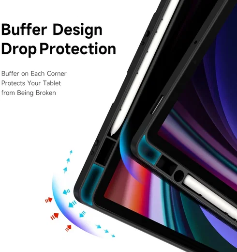 Dux Ducis Magi Samsung Tab S10 Lite / S10 FE S9 (FE) Hoes V-Fold Book Case Zwart afbeelding 9