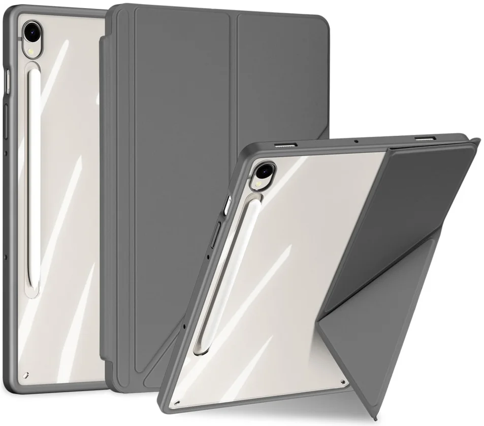 Dux Ducis Magi Samsung Tab S10 Lite / S10 FE S9 (FE) Hoes V-Fold Book Case Grijs afbeelding 1